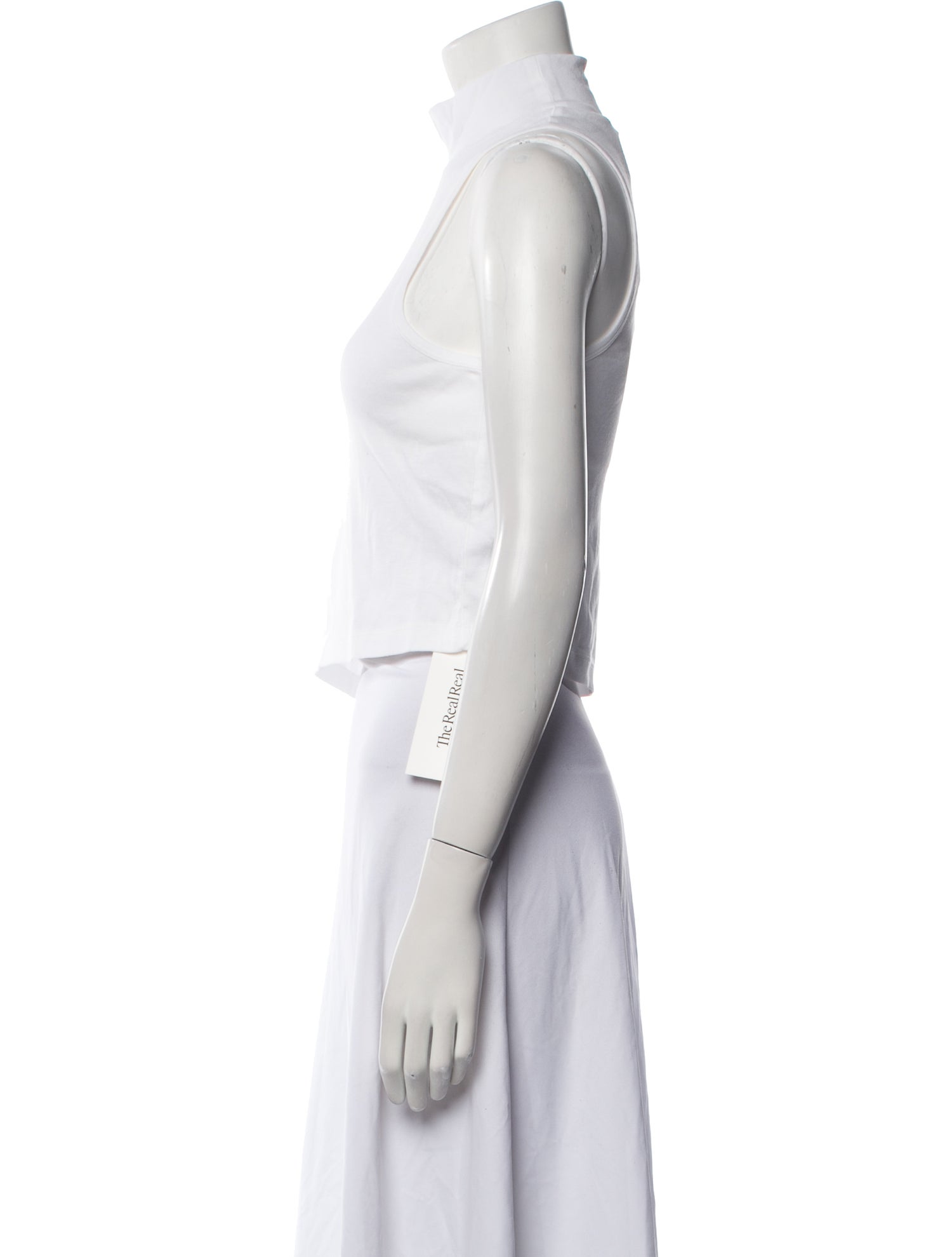 Helmut Lang Mock Neck Sleeveless Crop Top